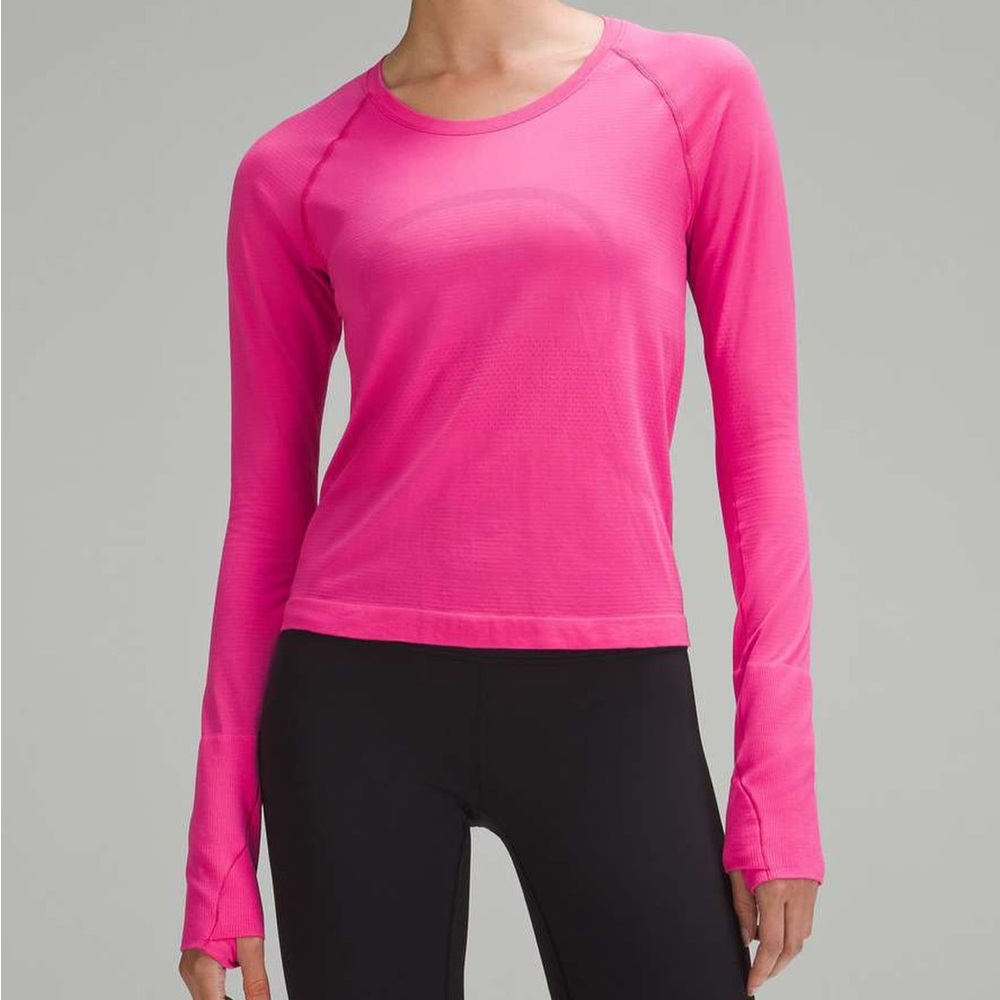 Lululemon Athletica Sonic Pink Long Sleeve swiftly tech *waist length